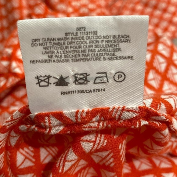 TORY BURCH Brigitte Tab-Sleeve Printed Blouse Work Office Casual Size 2 - Picture 11 of 12